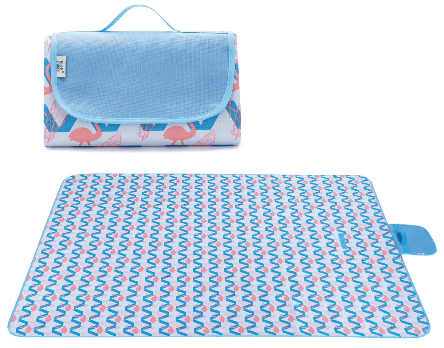couverture pique nique impermeable motif flamants roses