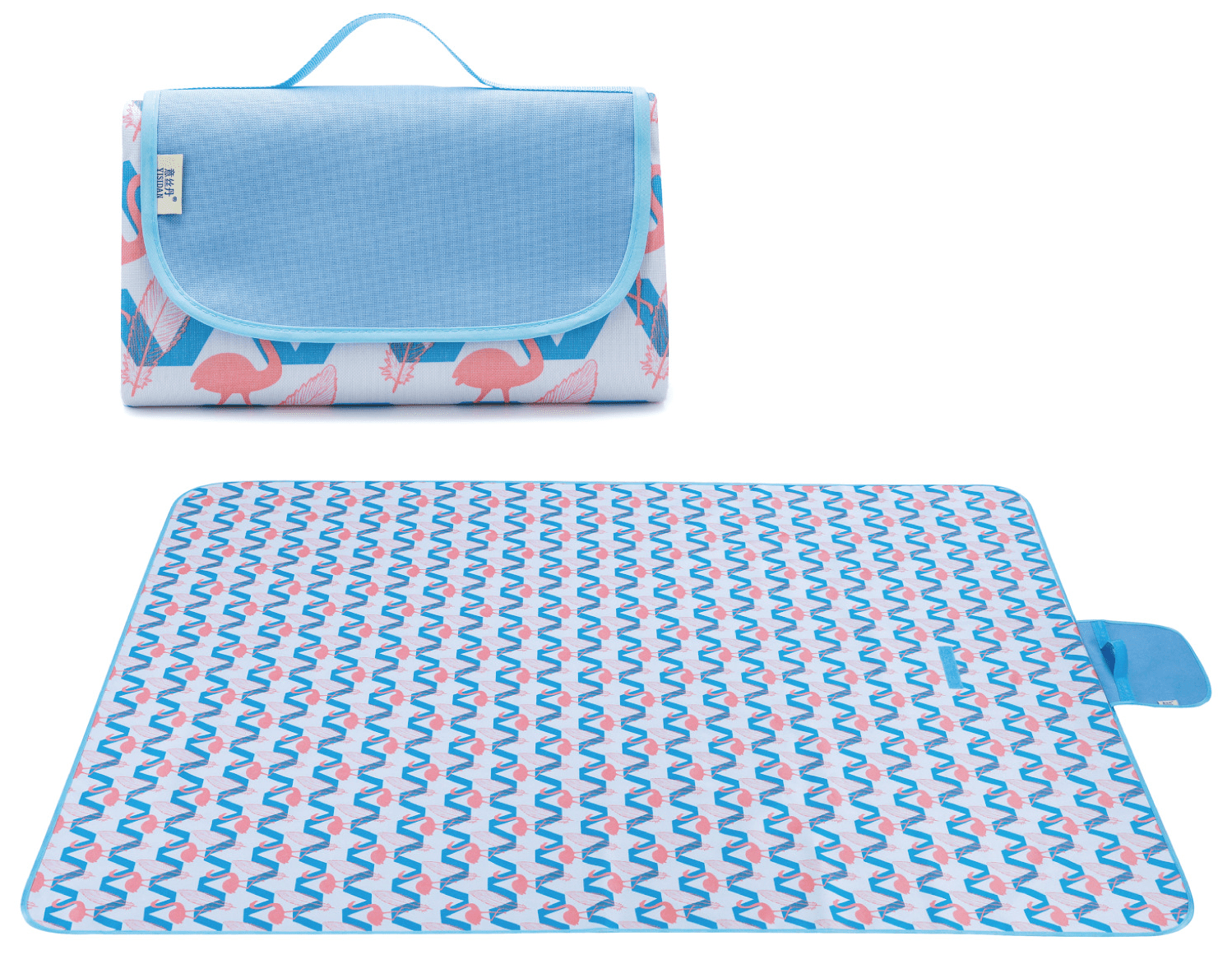 couverture pique nique impermeable motif flamants roses