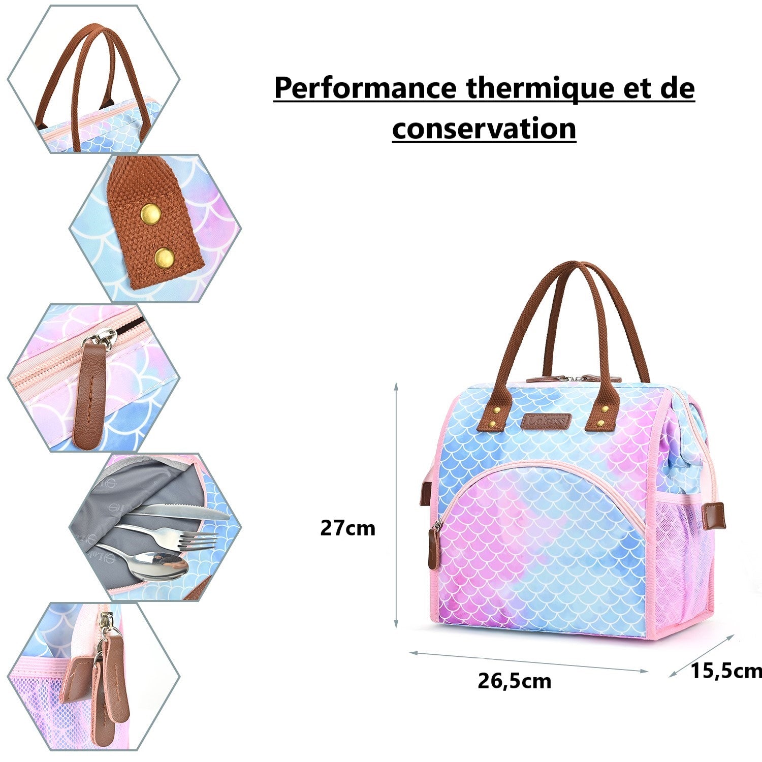 sac repas glaciere multicolore