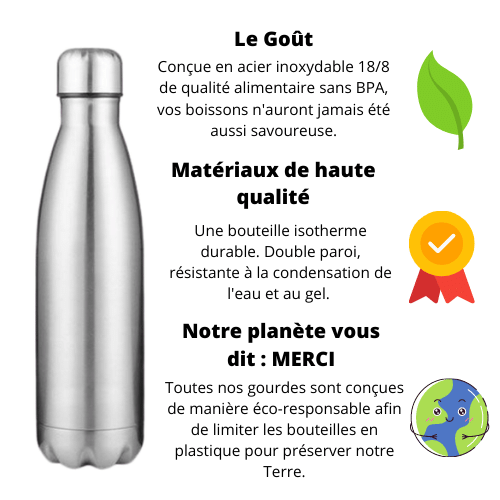 caracteristique gourde inox