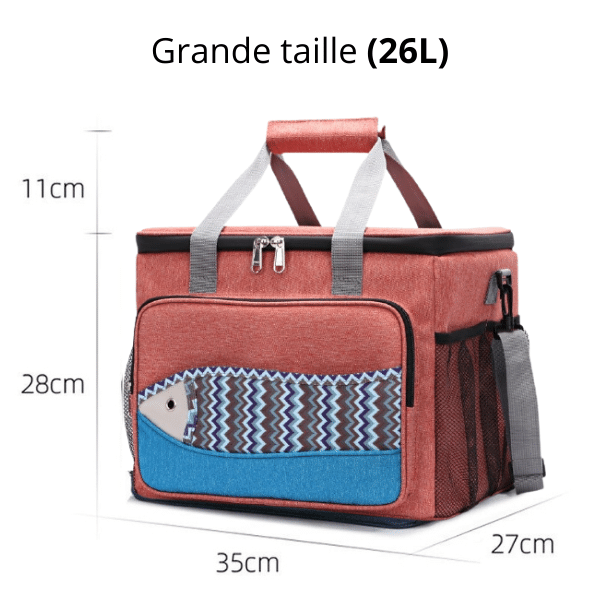 Glaciere souple rouge grande taille 26l dimension