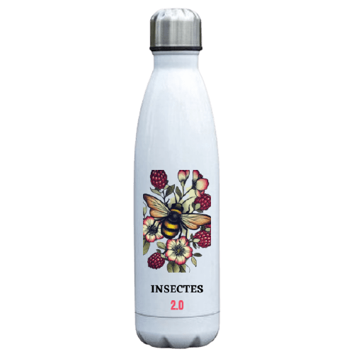 gourde en acier inoxydable 500ml abeille framboise