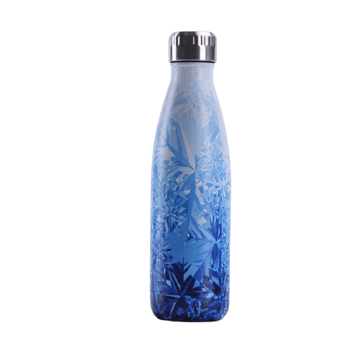 Bouteille isotherme 500 ml en acier inoxydable au motif cristal de glace