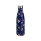 gourde inox bouteille isotherme bleue fleurs toutes les couleurs