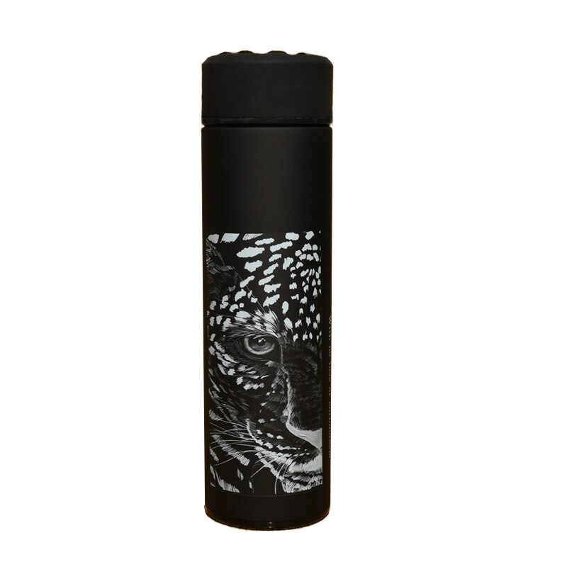 Bouteille isotherme 500 ml jaguar noir et blanc