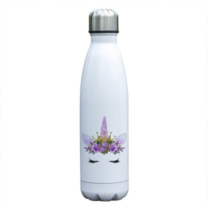 gourde inox licorne princesse avec couronne et fleurs