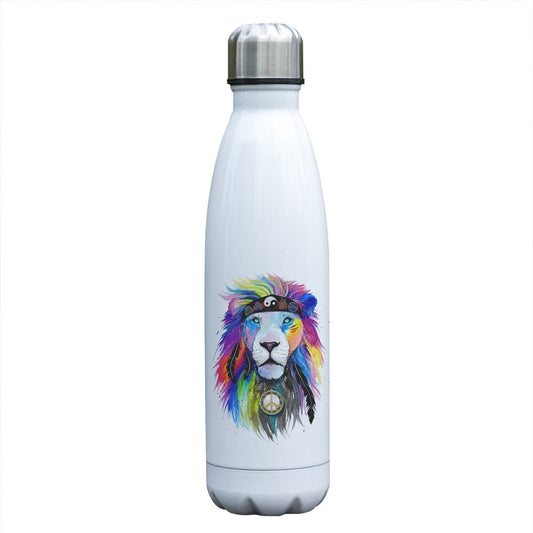 bouteille isotherme motif lion multicolore zen yin et yang