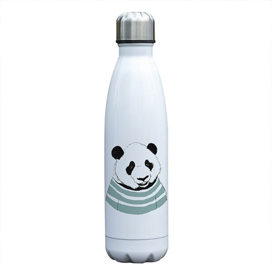 bouteille isotherme au motif panda au tee shirt vert