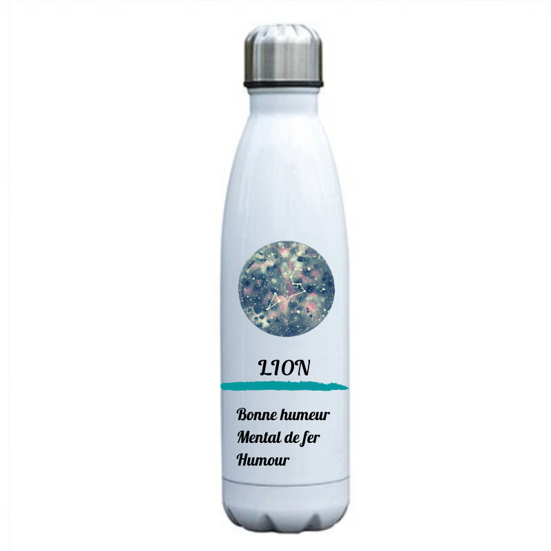 signe astrologique lion bouteille isotherme