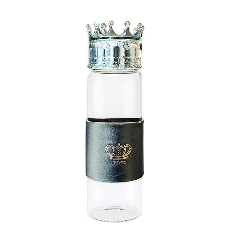 bouteille en verre couronne argent