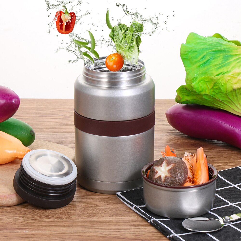 repas boite à soupe en inox grise