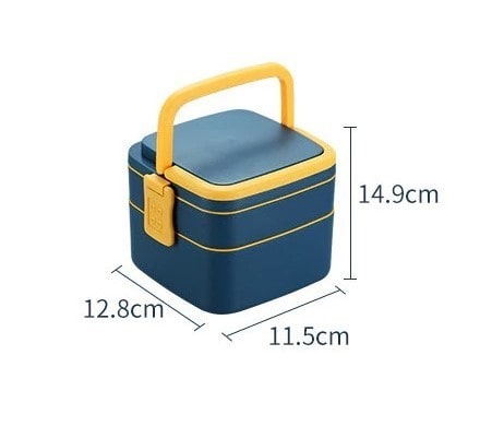 lunch box isotherme carre bleu dimension