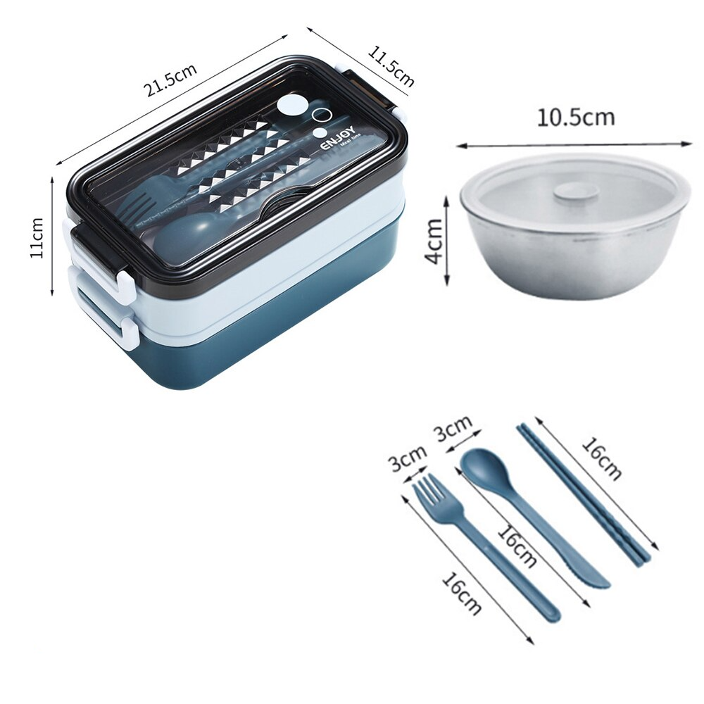 dimensions lunch box compartiments
