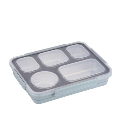 lunch box cinq compartiments bleue