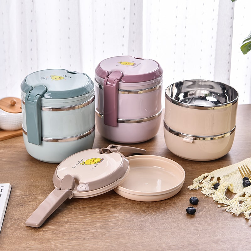 lunch box isotherme ronde triple compartiments