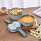 lunch box circulaire bleue 3 étages repas healthy