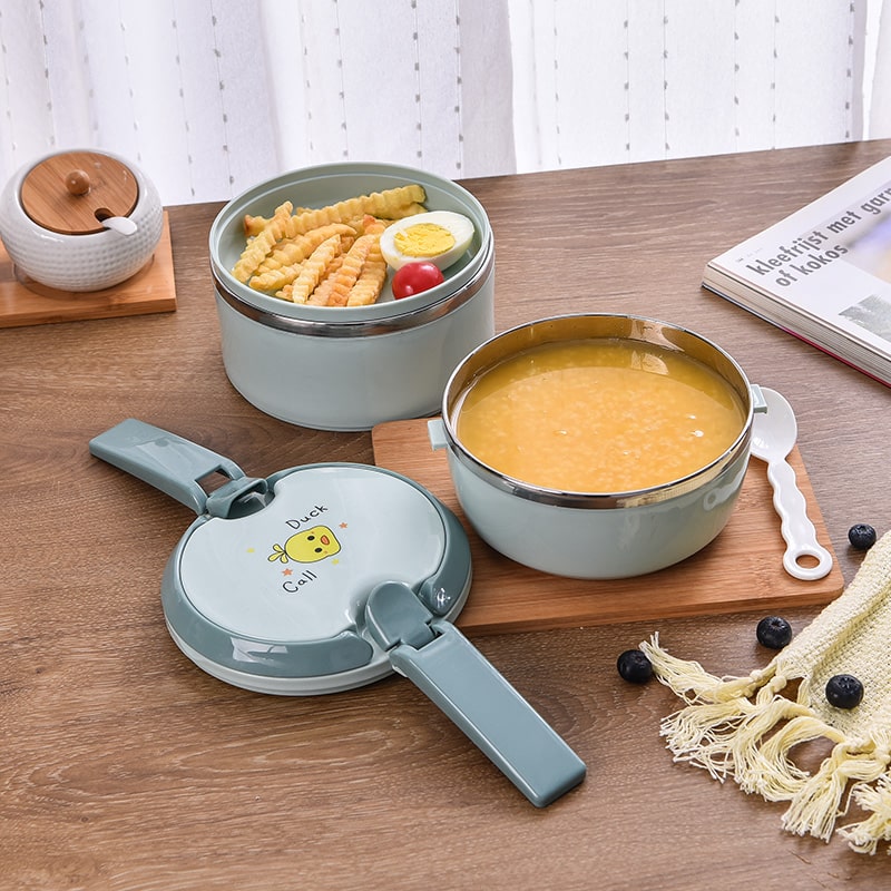lunch box circulaire bleue 3 étages repas healthy