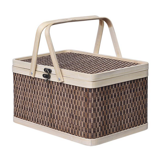 panier pique nique bambou naturel