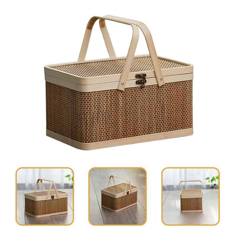 Panier pique nique bambou facile transport