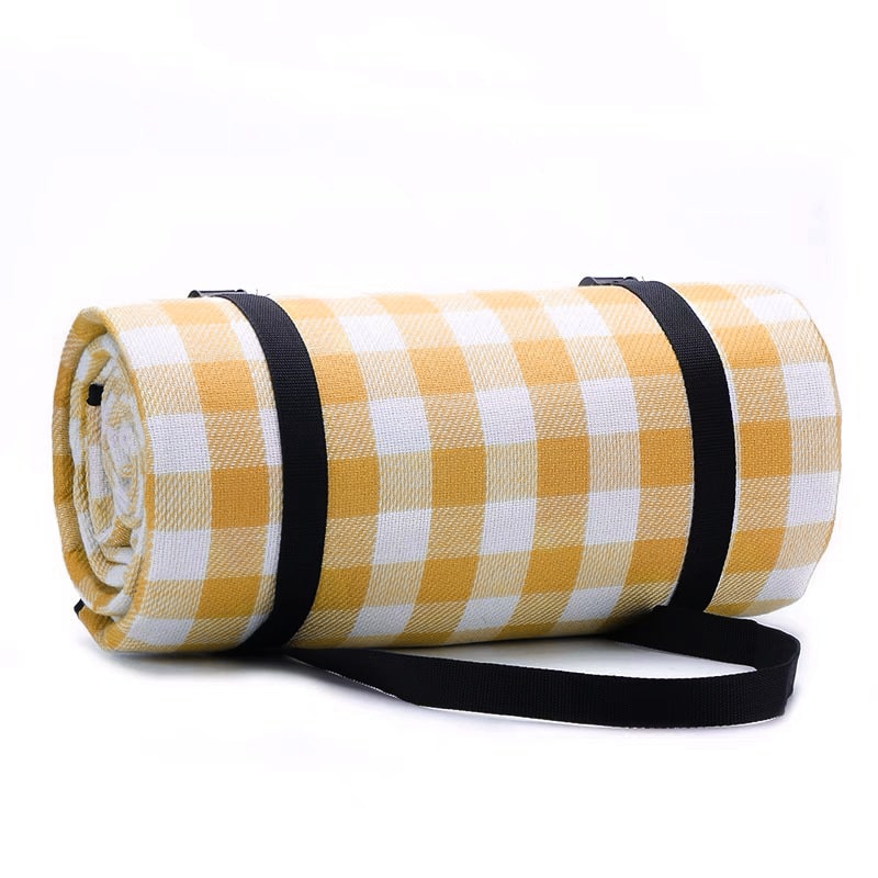 couverture picnic carreaux jaunes