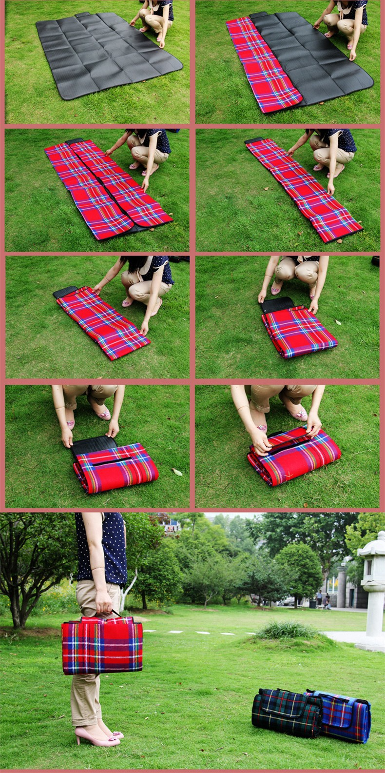 comment plier tapis de pique nique