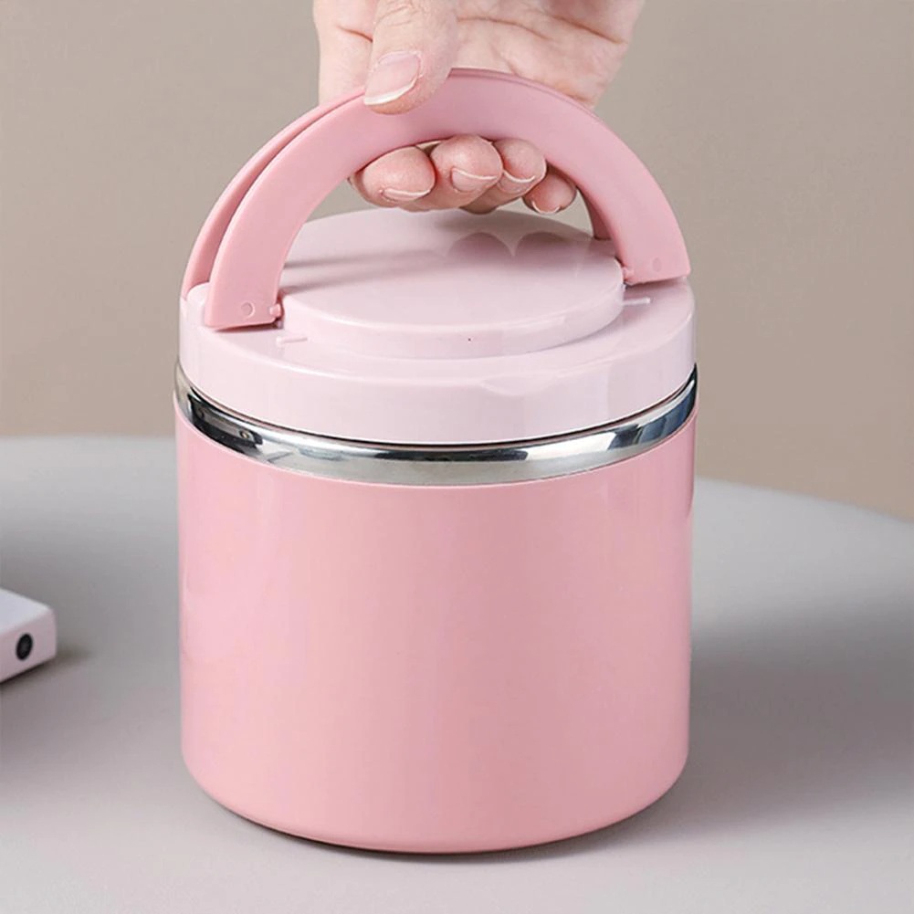 transport facile boite isotherme repas rose en inox