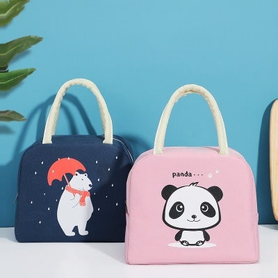 sac isotherme rose motif panda