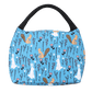 lunch bag isotherme bleu fleuris