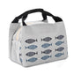 sac isotherme pour repas gris motif poissons