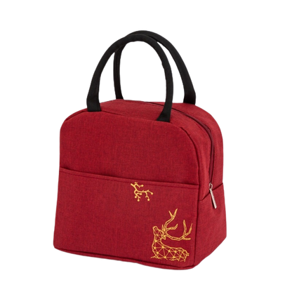 lunch bag rouge motif cerf