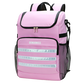 sac a dos isotherme violet pour randonnée avec bandes reflechissantes